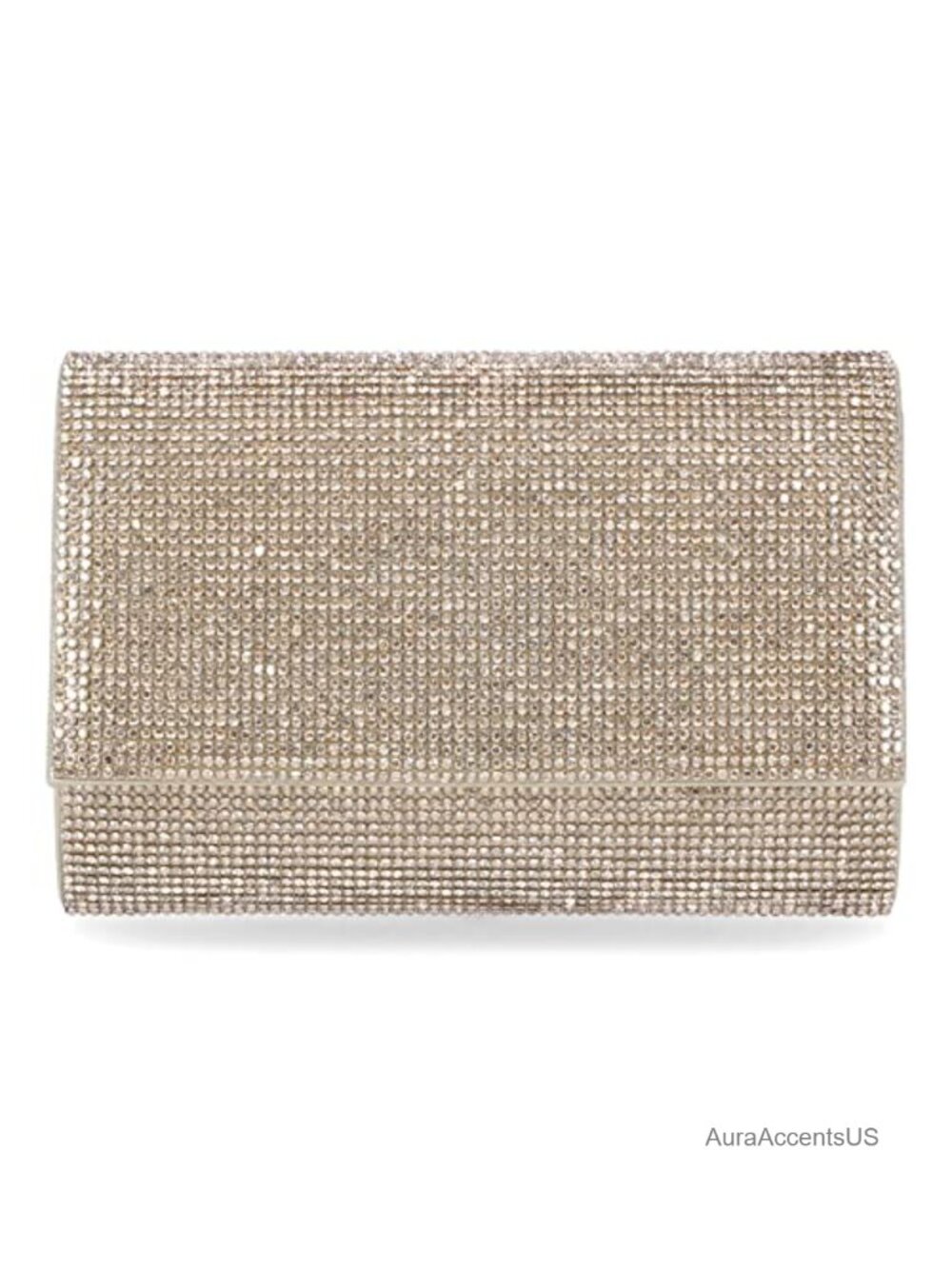 Satin Rhinestone Evening Clutch Crossbody Bag Magnetic Snap Formal